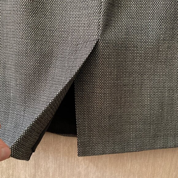 Vtg Harvé Benard Pure Wool Midi Skirt | Charcoal Gray Tweed | Size 12 - Picture 6 of 9